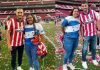 DE LUJO: La catracha que trabaja con un jugador del Atlético de Madrid y celebró con ellos el título