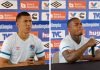 Kevin López y Edwin Solano en conferencia de prensa previo al partido de Olimpia ante Olancho FC