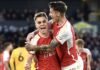 Arsenal venció al Wolverhampton y recuperó el liderato en la Premier League.