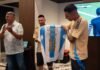 Homenaje para Ángel Di María antes de la final de la Copa América