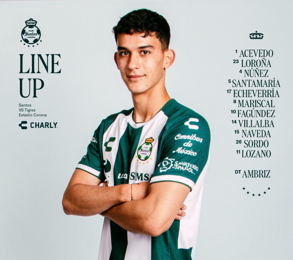 “Choco” Lozano será titular en partido de Santos ante Tigres; Confirmadas las alineaciones.