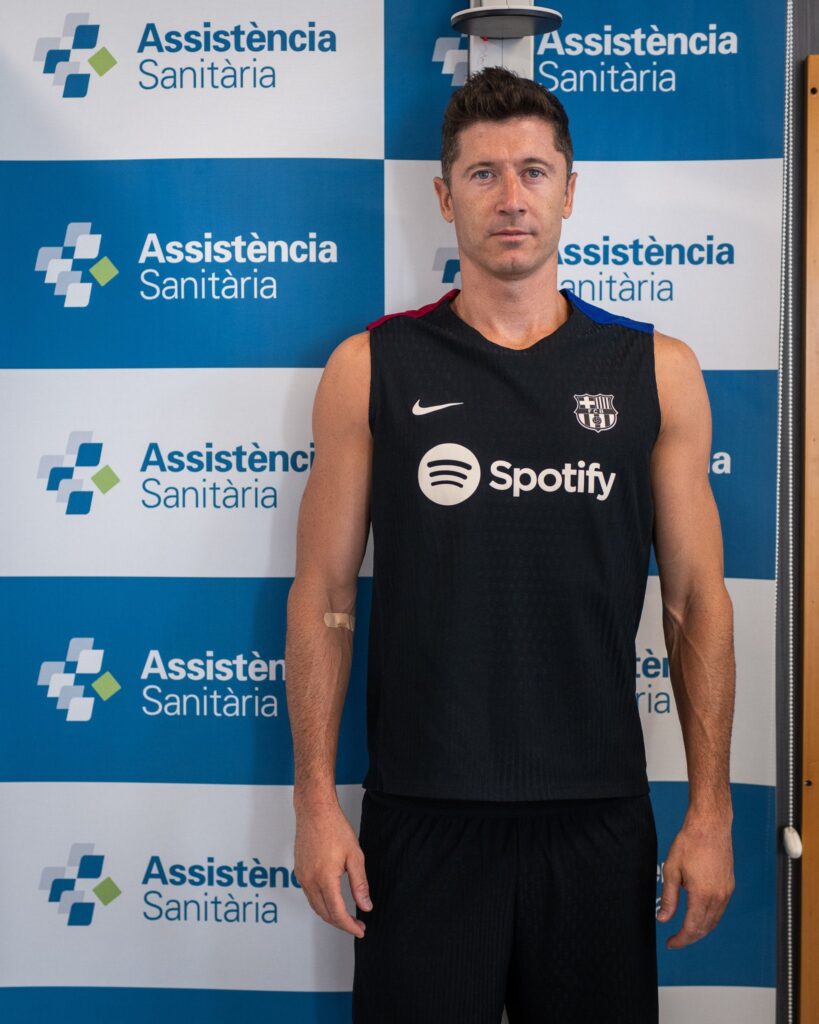 Robert Lewandowski se presentó a la pretemporada de Barcelona