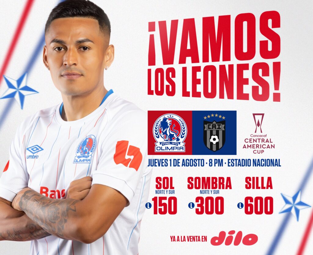 Olimpia anuncia precios de entrada para partido ante CAI por la Copa Centroamericana de Concacaf.