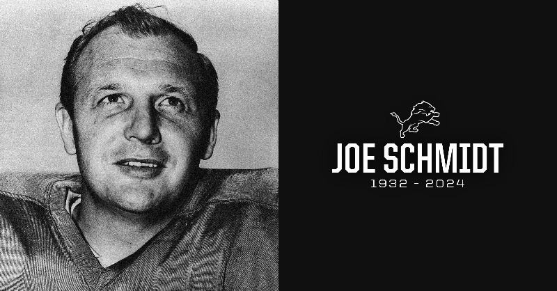 Muere Joe Schmidt, el legendario linebacker de los Lions de la NFL