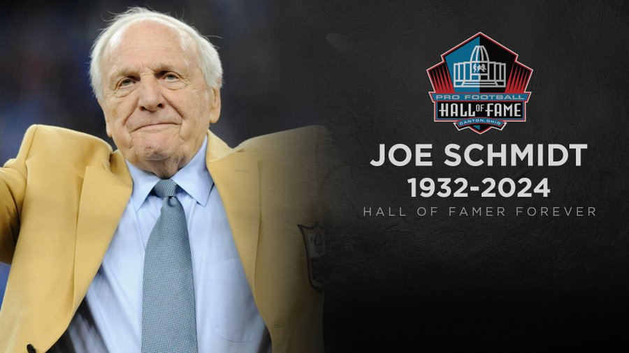 Muere Joe Schmidt, el legendario linebacker de los Lions de la NFL