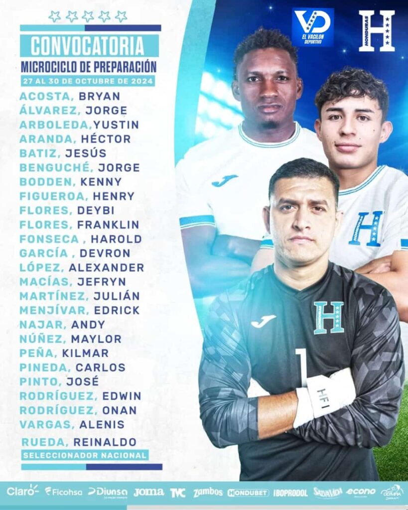 Con Arboleda como novedad anuncian convocatoria de Honduras para microciclo previo juego ante México.