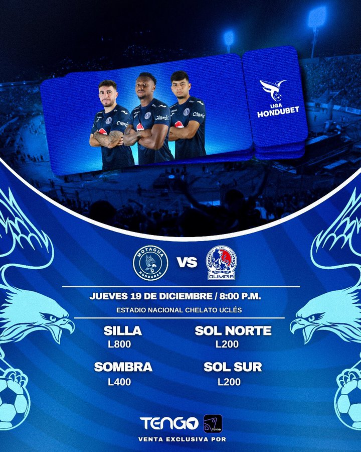 Motagua oficializa final de ida ante Olimpia el jueves y anuncia precios de entrada