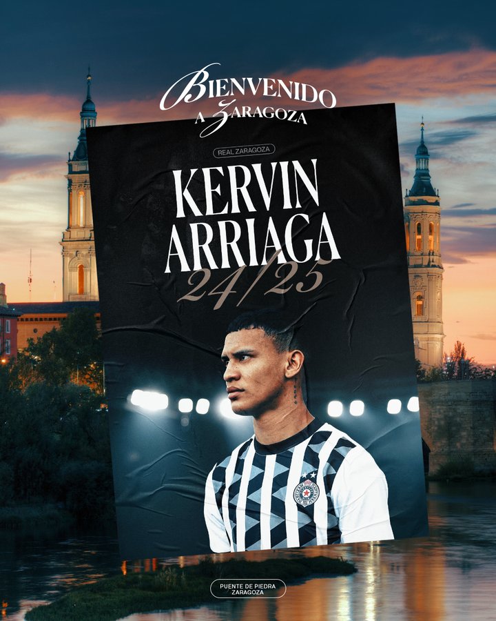 Kervin Arriaga es nuevo jugador del Real Zaragoza de España