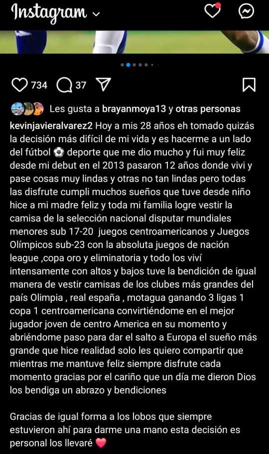 Kevin Álvarez se retira del fútbol profesional