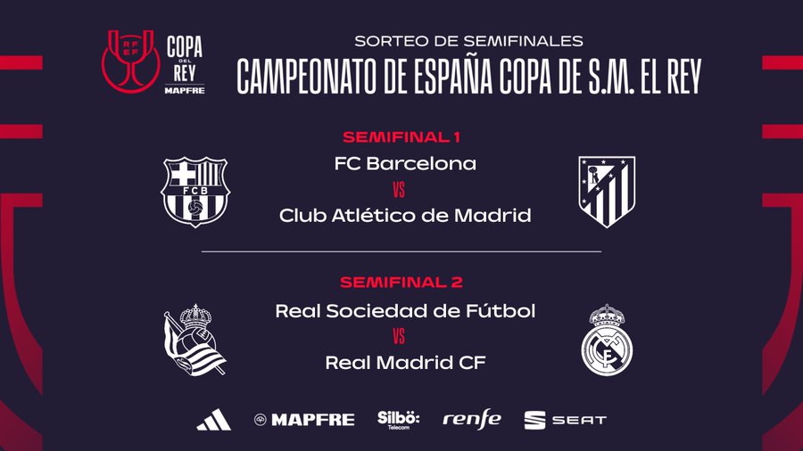 Barcelona y Real Madrid conocen sus rivales en las semifinales de Copa del Rey