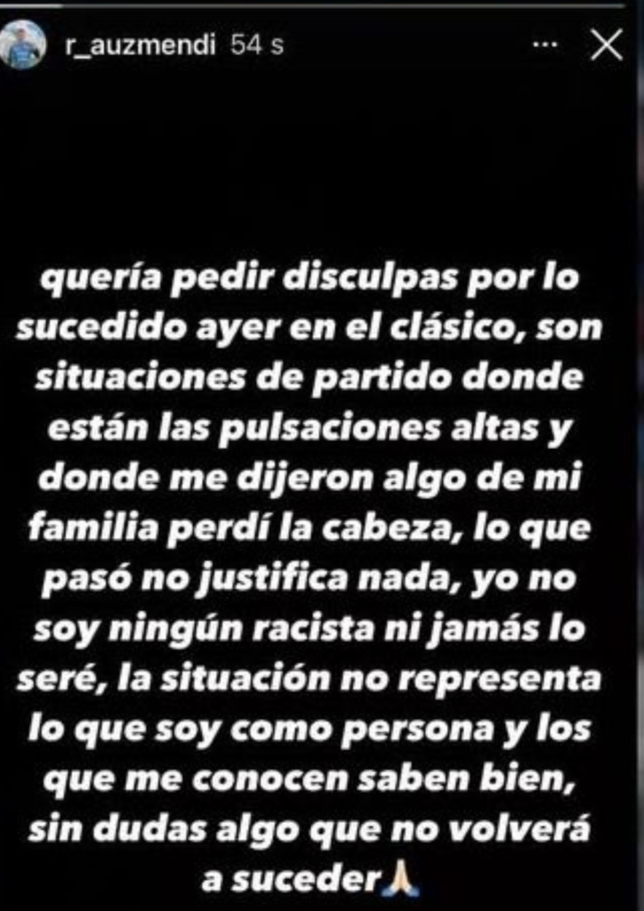 Rodrigo Auzmendi pide disculpas tras escupitajo a jugador de Olimpia