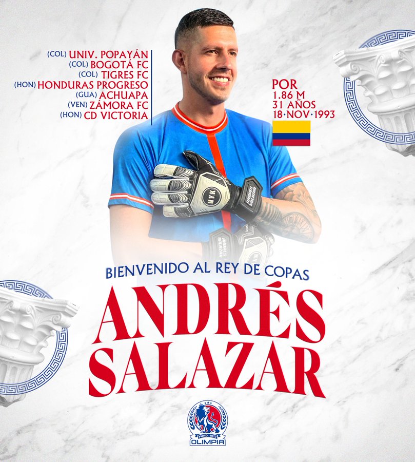 Andrés Salazar es nuevo portero de Olimpia