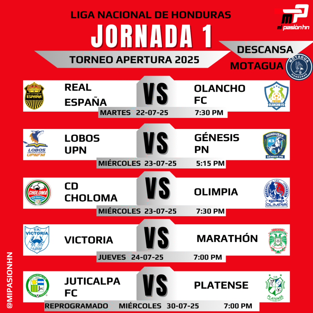 Liga Nacional anuncia el nuevo calendario de partidos del torneo Apertura con 11 clubes