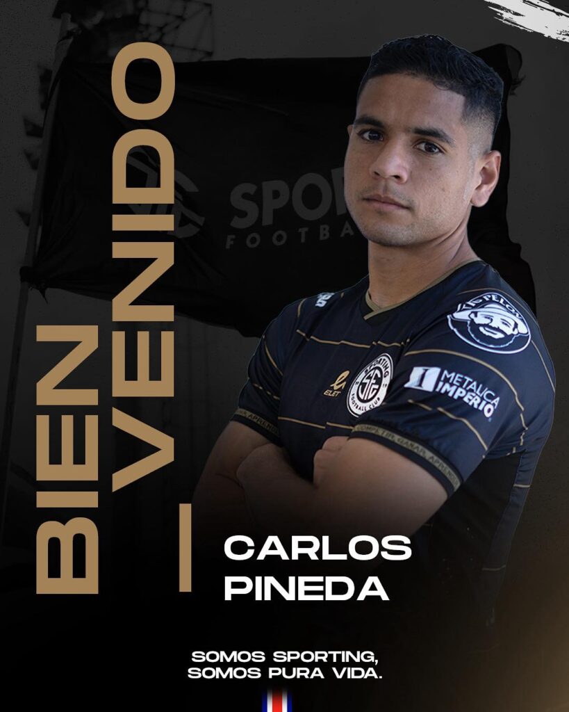 Carlos Pineda es presentado como nuevo jugador del Sporting FC de Costa Rica