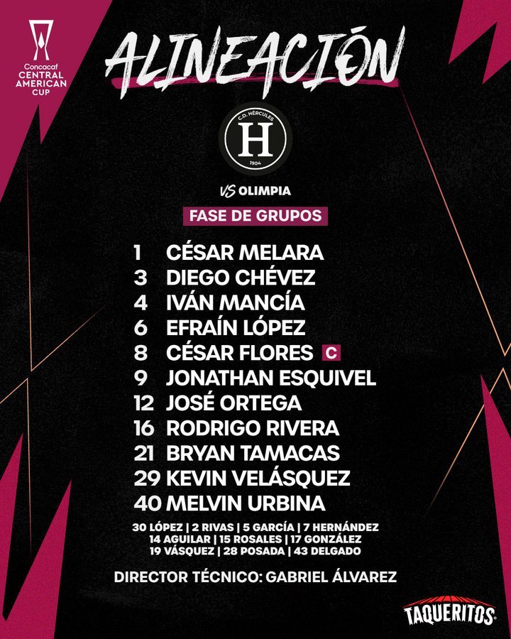 Olimpia derrota 2-0 al Hércules en El Salvador con goles de Edwin Rodríguez y Jorge Benguché