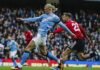 Manchester City destruye al United y Haaland marcó un doblete