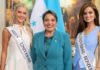 Dos reinas de belleza visitan a Xiomara Castro
