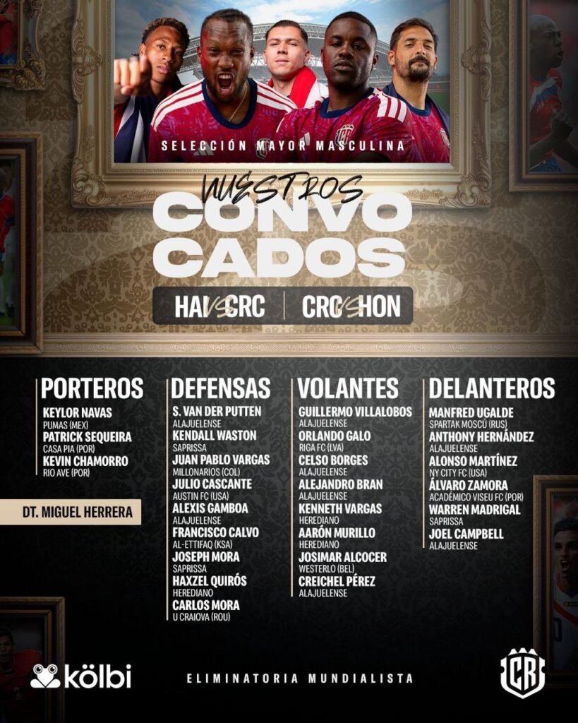 Costa Rica anuncia convocatoria para partidos eliminatorios contra Haití y Honduras