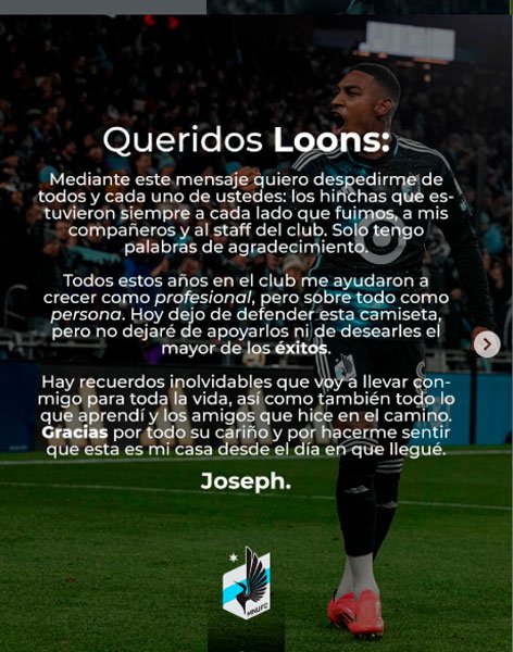 Joseph Rosales se despide del Minnesota y es presentado en Austin FC