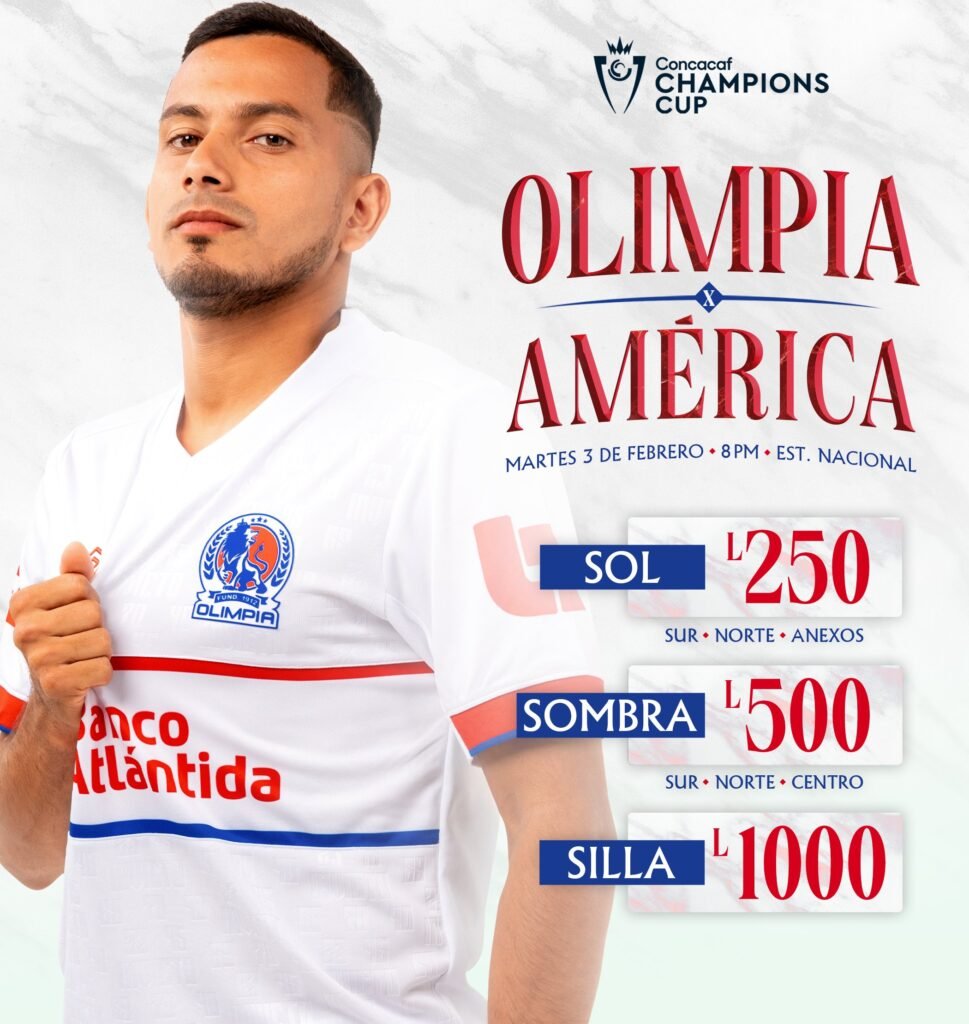 Olimpia anuncia precios de entrada para partido contra América de México
