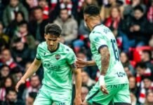 Kervin Arriaga vuelve a jugar con Levante que perdió ante Athletic Club y lamentablemente salió lesionado
