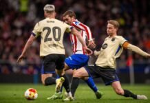 Atlético de Madrid está goleando 3-0 al Barcelona en la semifinal de ida de la Copa del Rey