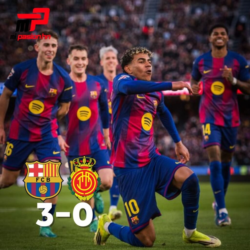 Barcelona goleó 3-0 al Mallorca y se mantiene en la cima de la Liga de España