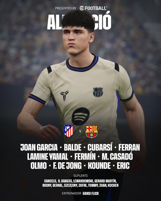 Atlético de Madrid y Barcelona anuncia alineaciones para semifinal de ida de la Copa del Rey