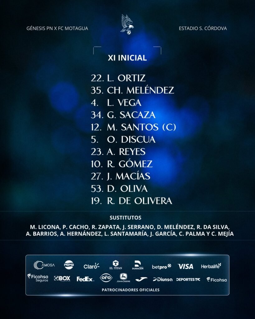 Motagua está derrotando 2-0 a Génesis PN con gol de Rodrigo de Olivera