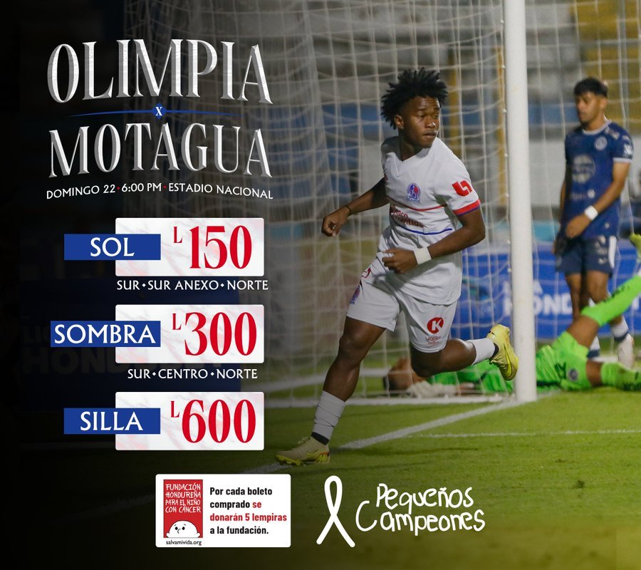 Olimpia anuncia precios de entrada para el clásico contra Motagua