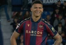 Levante pierde el derbi ante Valencia y Kervin Arriaga fue expulsado
