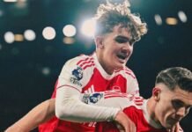 Arsenal vence al Everton y sigue en la cima de la Premier League