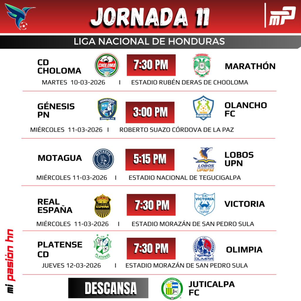 Motagua ante Lobos y Real España contra Victoria entre los atractivos de la jornada 11; Acá los días y horarios