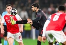Arsenal rescata un empata ante Bayer Leverkusen en la ida de octavos de Champions League
