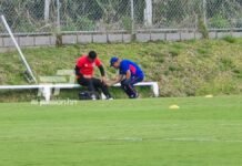 Onán Rodríguez se lesiona en pleno entrenamiento de Olimpia previo al partido ante Marathón