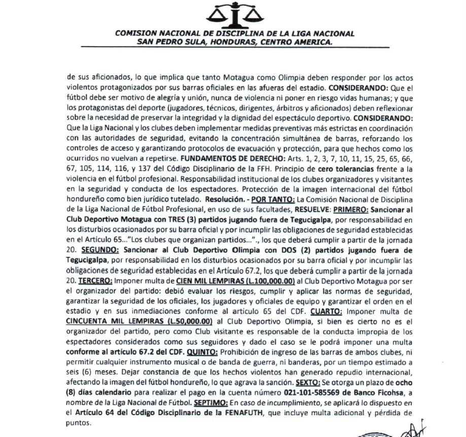 A jugar fuera de Tegucigalpa; Fuerte sanción a Motagua y Olimpia por disturbios en último Clásico