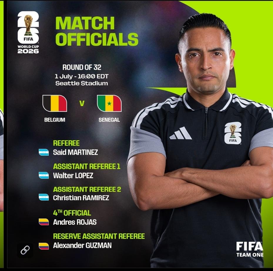 Said Martínez será el árbitro del partido de dieciseisavos de final entre Bélgica y Ghana