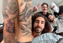 Marc Cucurella cumple su promesa y se tatúa a Luis de la Fuente